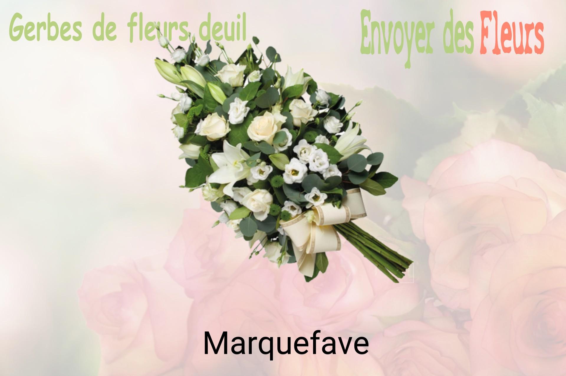 Gerbe de fleurs de deuil livrée à Marquefave